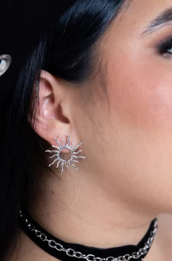 Silver Sun Earrings